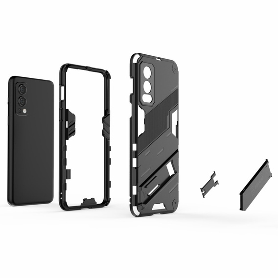 Husa pentru OnePlus Nord 2 5G, Military kickstand, albastru