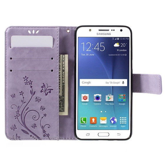 Cu clapetă pentru Samsung Galaxy J5 2016, Butterfly, violet