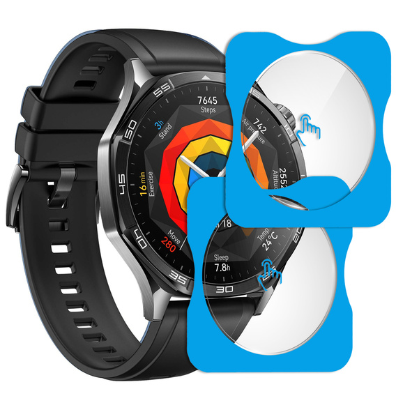 2x ERBORD sticlă călită pentru Huawei Watch GT 5 46mm, cu cadru de montare