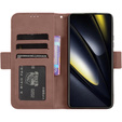 Cu clapetă pentru Xiaomi Poco F6, Card Slot, maro