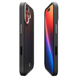 Geantă Spigen Enzo Aramid MagSafe pentru iPhone 17, negru carbon / argintiu
