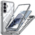 Husă pentru Samsung Galaxy S25 FE, Shockproof, cu sticlă, pentru MagSafe, gri
