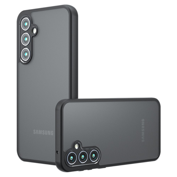 Carcasă pentru Samsung Galaxy A55 5G, Fusion Hybrid, cu protecție pentru camera foto, transparent / negru