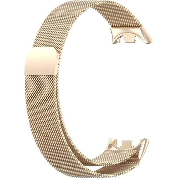 Brățară milaneză cu brățară cu carcasă pentru Xiaomi Smart Band 10 / 9 / 8, șampanie