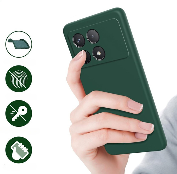 Husa pentru Xiaomi Poco F6 Pro, Silicone Lite, verde închis
