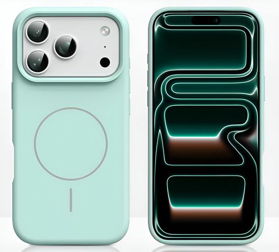 Manșon din silicon pentru iPhone 17 Pro, pentru MagSafe, antișoc, verde