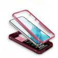 Husă blindată pentru Samsung Galaxy S23, CamShield Slide, roz / roșu