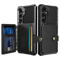 Husa pentru Samsung Galaxy A35 5G, Card Holder Kickstand, negru