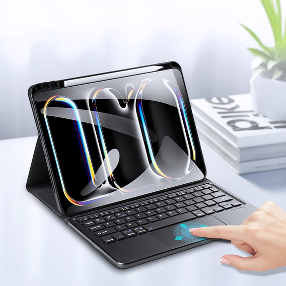 Carcasă + tastatură Apple iPad Pro 11" 5 gen. 2024, Dux Ducis TouchPad Leather Pen Slot, negru