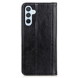 Huse pentru Samsung Galaxy A55 5G, Wallet Litchi Leather, negru