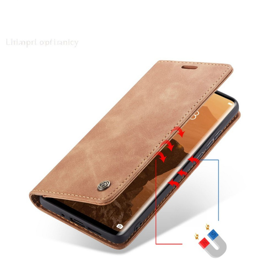 Husa CASEME pentru Huawei P30 Pro, Leather Wallet Case, maro