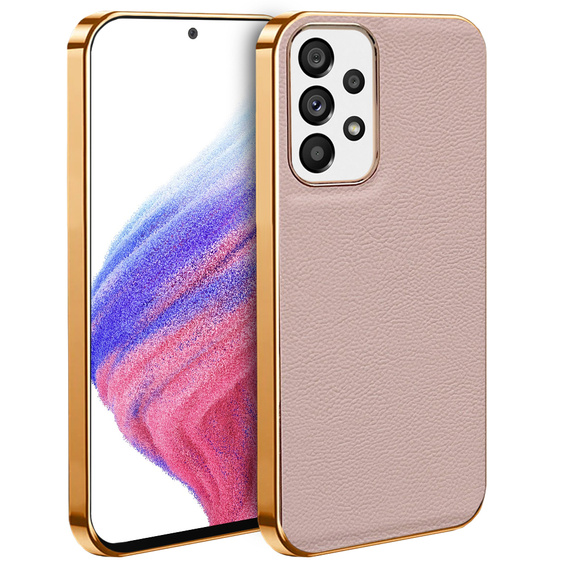 Huse pentru Samsung Galaxy A53 5G, Cowhide Leather, roz