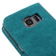 Cu clapetă pentru Samsung Galaxy S7 Edge, Butterfly, albastru
