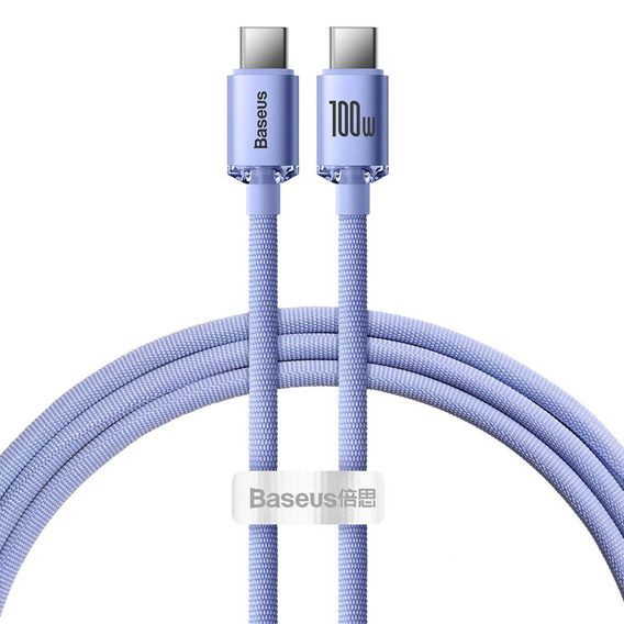 Cablu Baseus Crystal Shine USB-C la USB-C 100 W pentru dispozitive cu port USB-C