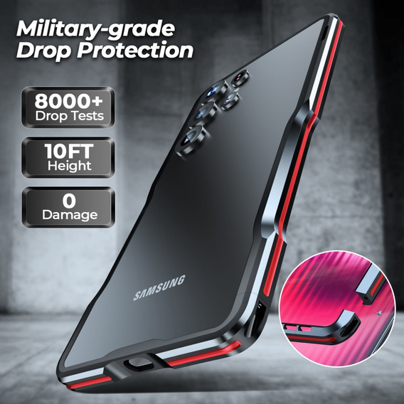 Husa LUPHIE pentru Samsung Galaxy S25 Ultra, Armor Bumper, negru
