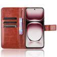 Cu clapetă pentru Oppo Reno 12, Crazy Horse Wallet, maro