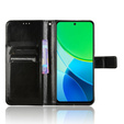 Cu clapetă pentru Vivo Y19s, Crazy Horse Wallet, negru
