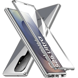 Husa pentru Samsung Galaxy S25 Ultra, Magnetic Dual Glass, de argint