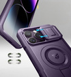 Husă blindată pentru iPhone 14 Pro Max, Dexnor CamProtect MagSafe, violet (Două rame)