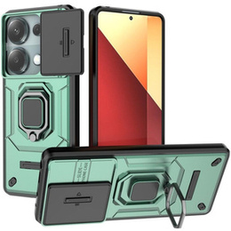 Husă pentru Xiaomi Redmi Note 13 Pro 4G / Xiaomi Redmi Note 14S / Xiaomi Poco M6 Pro 4G, KickStand Camera Lens, verde