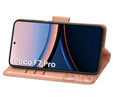 Cu clapetă pentru Xiaomi Poco F7 Pro, Butterfly, roz rose gold