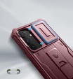 Husă blindată pentru Samsung Galaxy S25+ Plus, Dexnor Full Body (Two Frames), roșu
