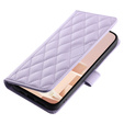 Husă cu clapetă pentru Samsung Galaxy S24 FE, Rhombus Crossbody Leather, violet