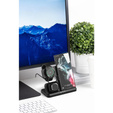 Încărcător wireless inductiv 3 în 1 QI rapid pentru Samsung S25 S24 S23 Galaxy Watch Buds Stație neagră