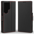 Husă din piele pentru Samsung Galaxy S25 Ultra, ERBORD LeatherWallet, negru