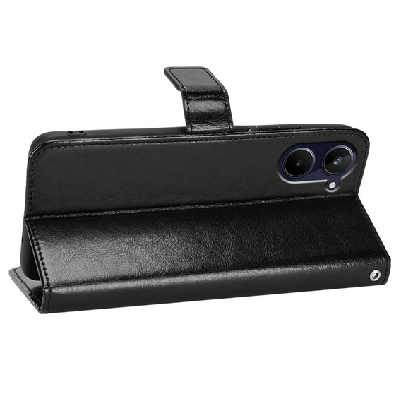 Husa cu clapetă pentru Realme 10 4G, Split Leather, negru