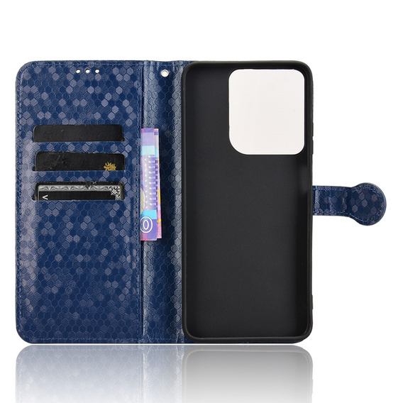 Husa cu clapetă pentru Motorola Moto G86 Power 5G, Wallet Rhombus, albastru