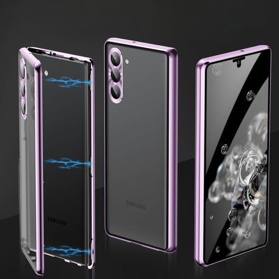 Husa pentru Samsung Galaxy S23, Magnetic Dual Glass, violet