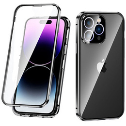 Husa pentru iPhone 14 Pro, Magnetic Dual Glass, negru