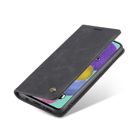 Husa CASEME pentru Samsung Galaxy A51, Leather Wallet Case, negru