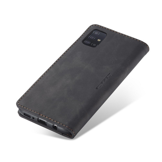 Husa CASEME pentru Samsung Galaxy A51, Leather Wallet Case, negru