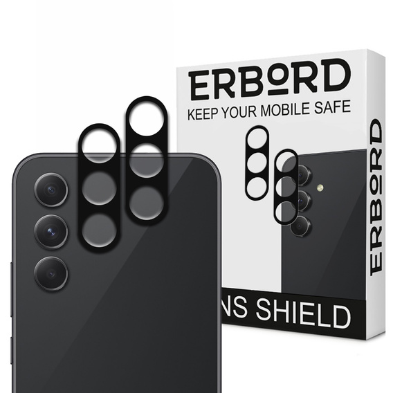 2x ERBORD sticlă călită ERBORD pentru camera pentru Samsung Galaxy A34 5G, negru