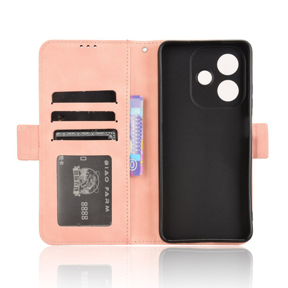 Cu clapetă pentru Oppo A40 / Oppo A40m, Card Slot, roz