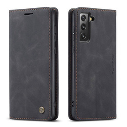 Husa CASEME pentru Samsung Galaxy S21 FE, Leather Wallet Case, negru