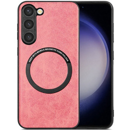 Huse pentru Samsung Galaxy S23, Leather Hybrid MagSafe, roz