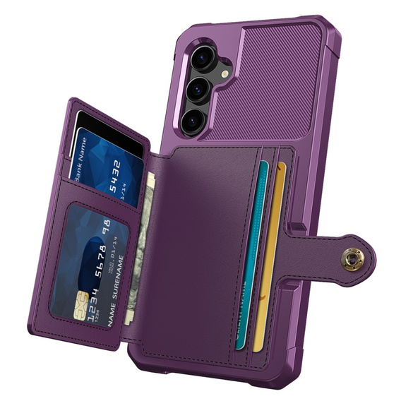 Husa pentru Samsung Galaxy S23 FE, Card Holder Kickstand, violet