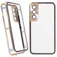 Husa pentru Samsung Galaxy S21, Magnetic Dual Glass, de aur