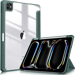 Husă pentru Apple iPad Pro 13" 7 gen. 2024 (A2925, Smartcase Hybrid, cu spațiu pentru stylus, verde