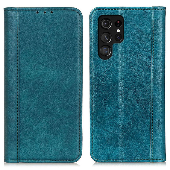 Huse pentru Samsung Galaxy S25 Ultra, Wallet Litchi Leather, verde