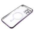 Husă pentru iPhone 12 Pro, Electro MagSafe, violet + Sticlă pentru ecran