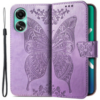 Cu clapetă pentru Oppo A78 4G, Butterfly, violet