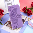 Cu clapetă pentru Oppo A40 / Oppo A40m, Butterfly, violet