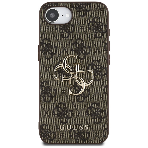 GUESS Huse pentru iPhone 16E, 4G Big Metal Logo, maro