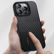 Carcasa BENKS Kevlar pentru iPhone 16 Pro, pentru MagSafe, Carbon Fiber, negru