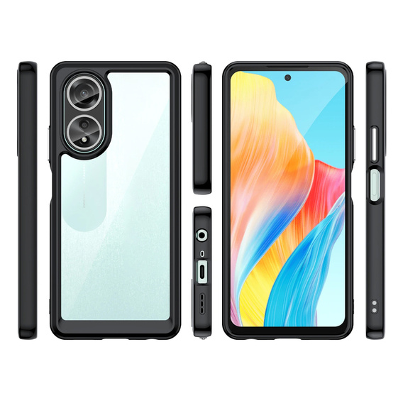 Huse pentru Oppo A58 4G, Fusion Hybrid, transparent / negru