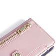 Cu clapetă pentru Oppo Reno 13 Pro, Wallet Zipper Pocket, roz
